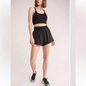 NWT - Z By Zella Interval High Waist Flowy Shorts Black Size M Athleisure